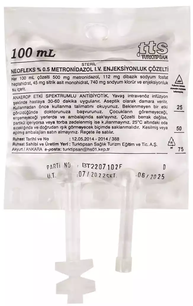 Neoflex 0.5% Metronidazole I.V. Solution for Injection