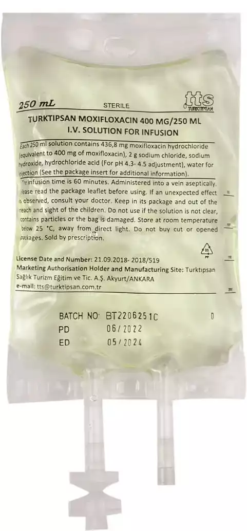 Turktipsan Moxifloxacin 400 mg/250 mL I.V. Solution for Infusion